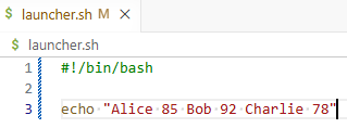 Shell script used for testing