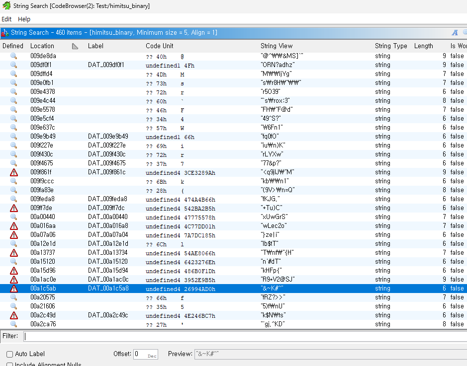 String obfuscation verification results 1