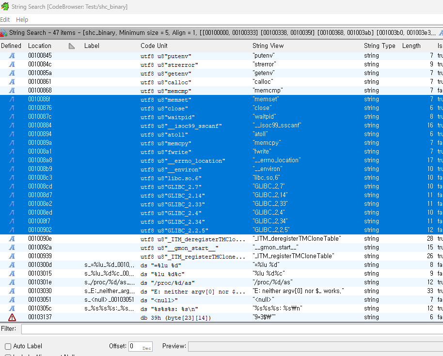 String obfuscation verification results 1