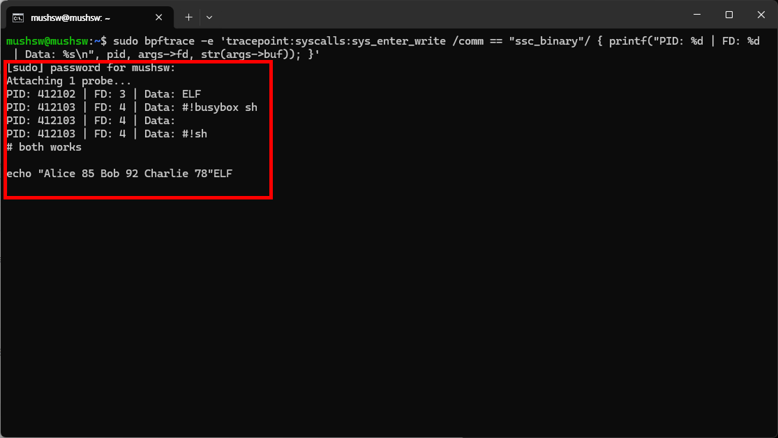 Terminal 1 monitoring result